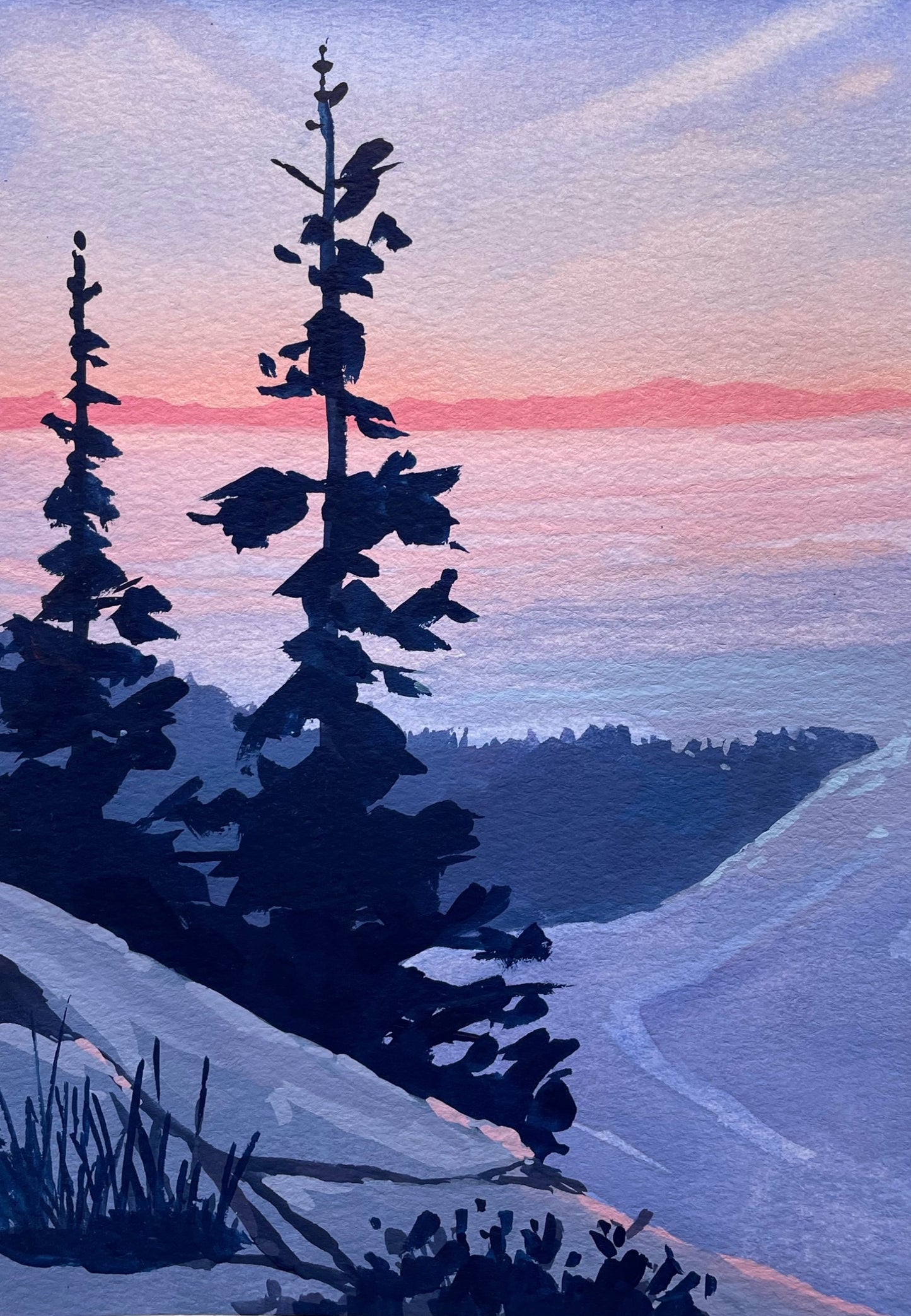 'Above It All' Original Gouache Painting