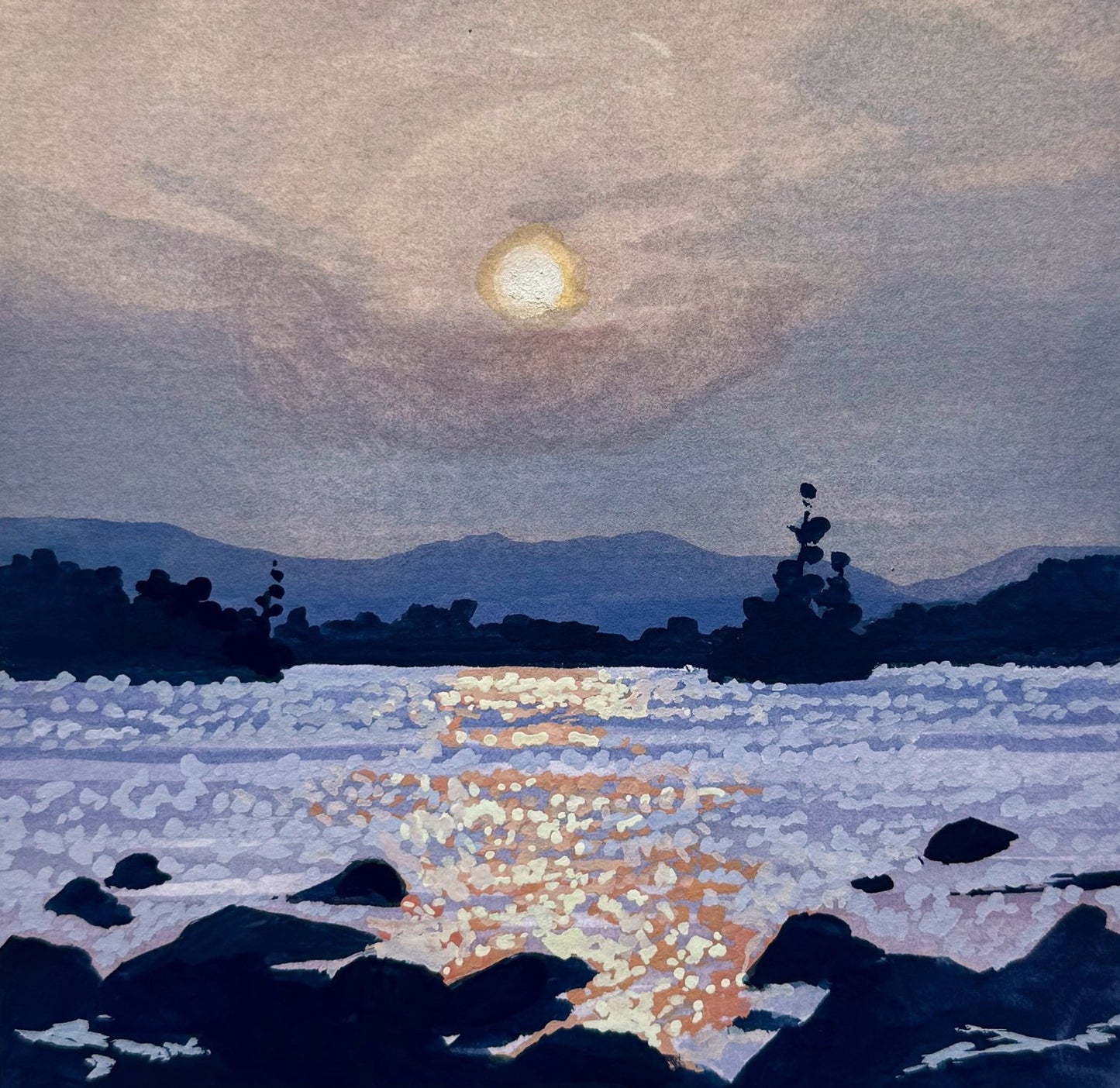 'Summer Haze' Original Gouache Painting