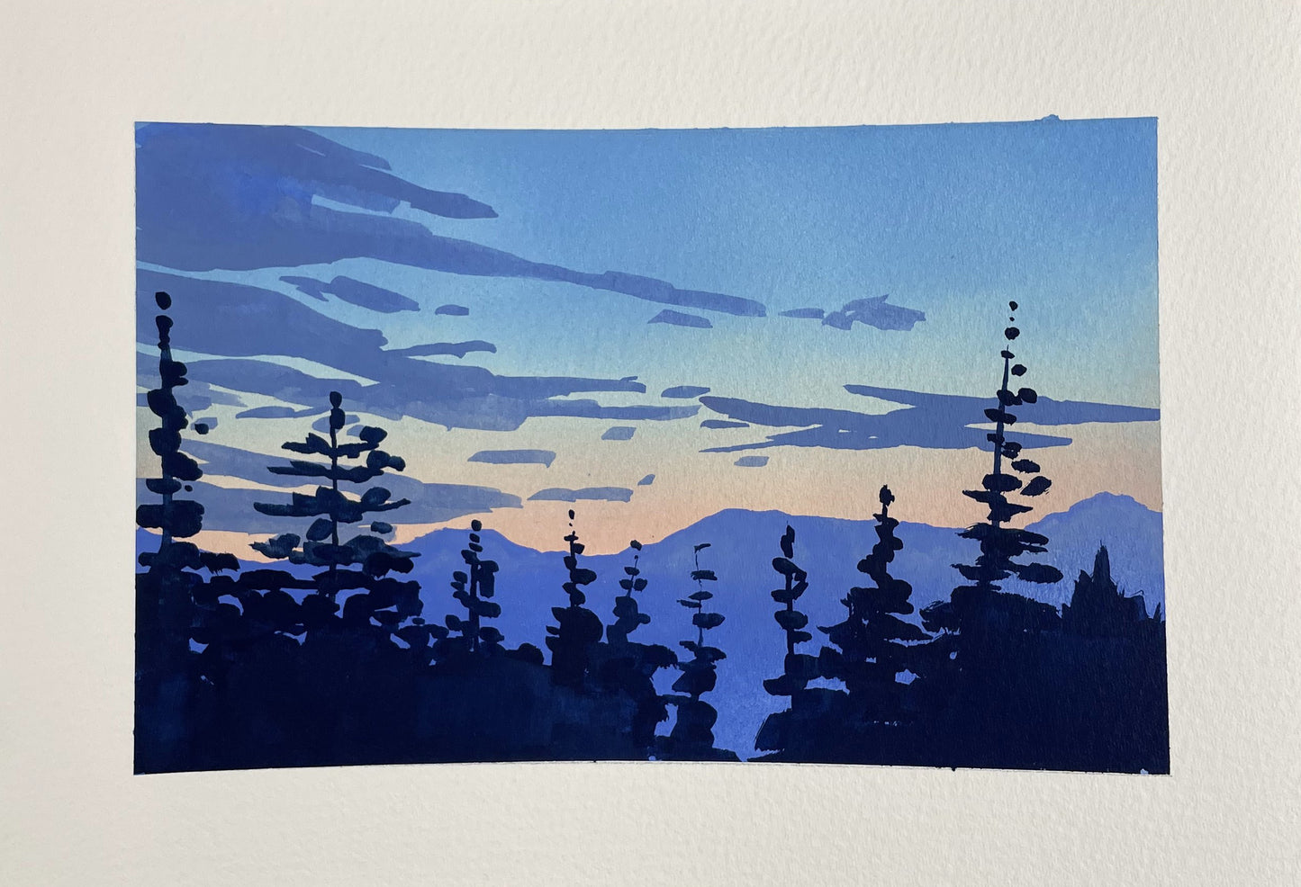 'After the Rain' Original Gouache Painting