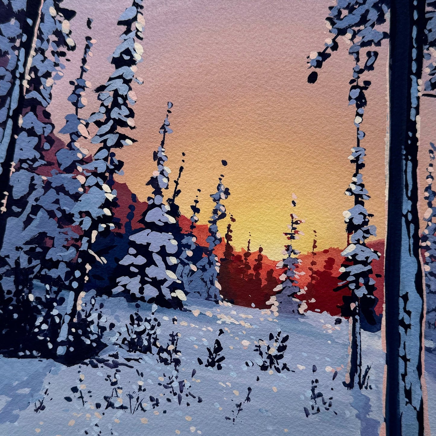 'Ahead' Original Gouache Painting