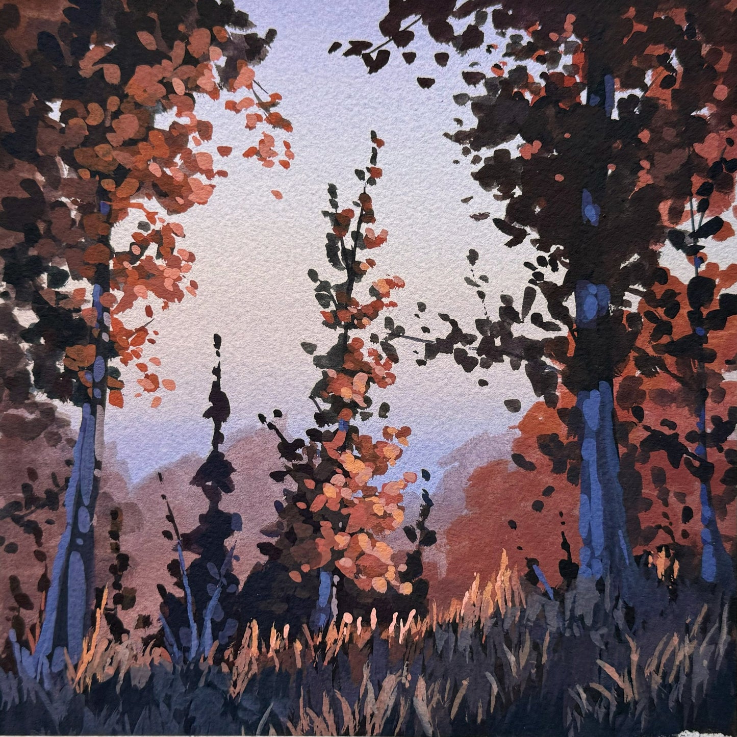 'Among the Top' Original Gouache Painting