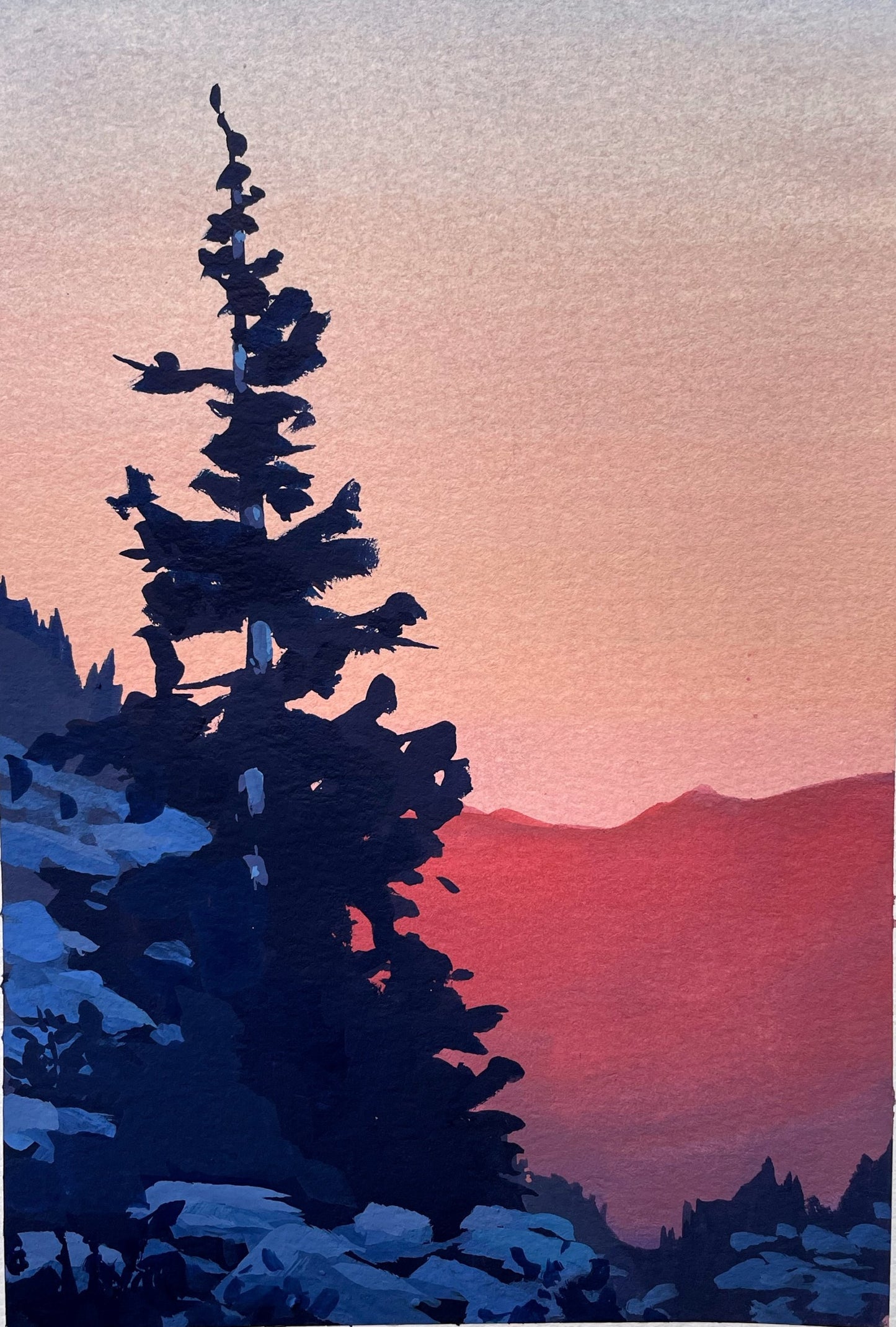 'Ascend' Original Gouache Painting