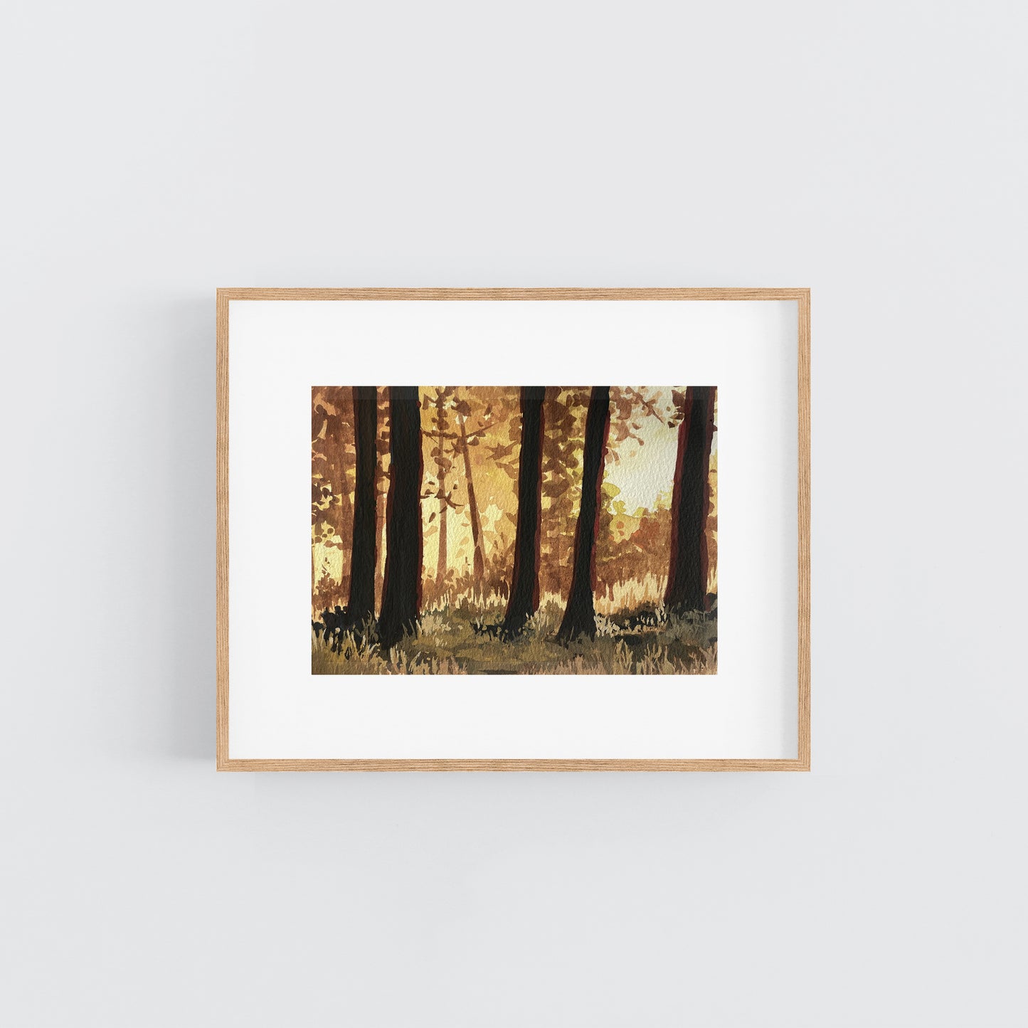 'Autumn's Gold' Original Gouache Painting
