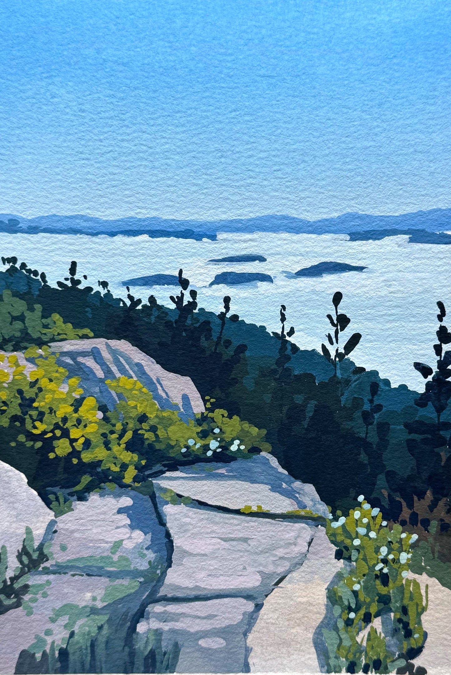 'Cadillac Mountain' Original Gouache Painting
