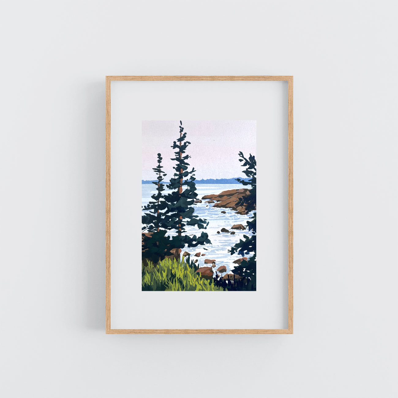 'Coastline View' Original Gouache Painting