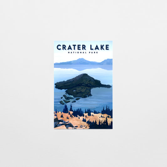'Crater Lake' National Park Travel Poster Postcard