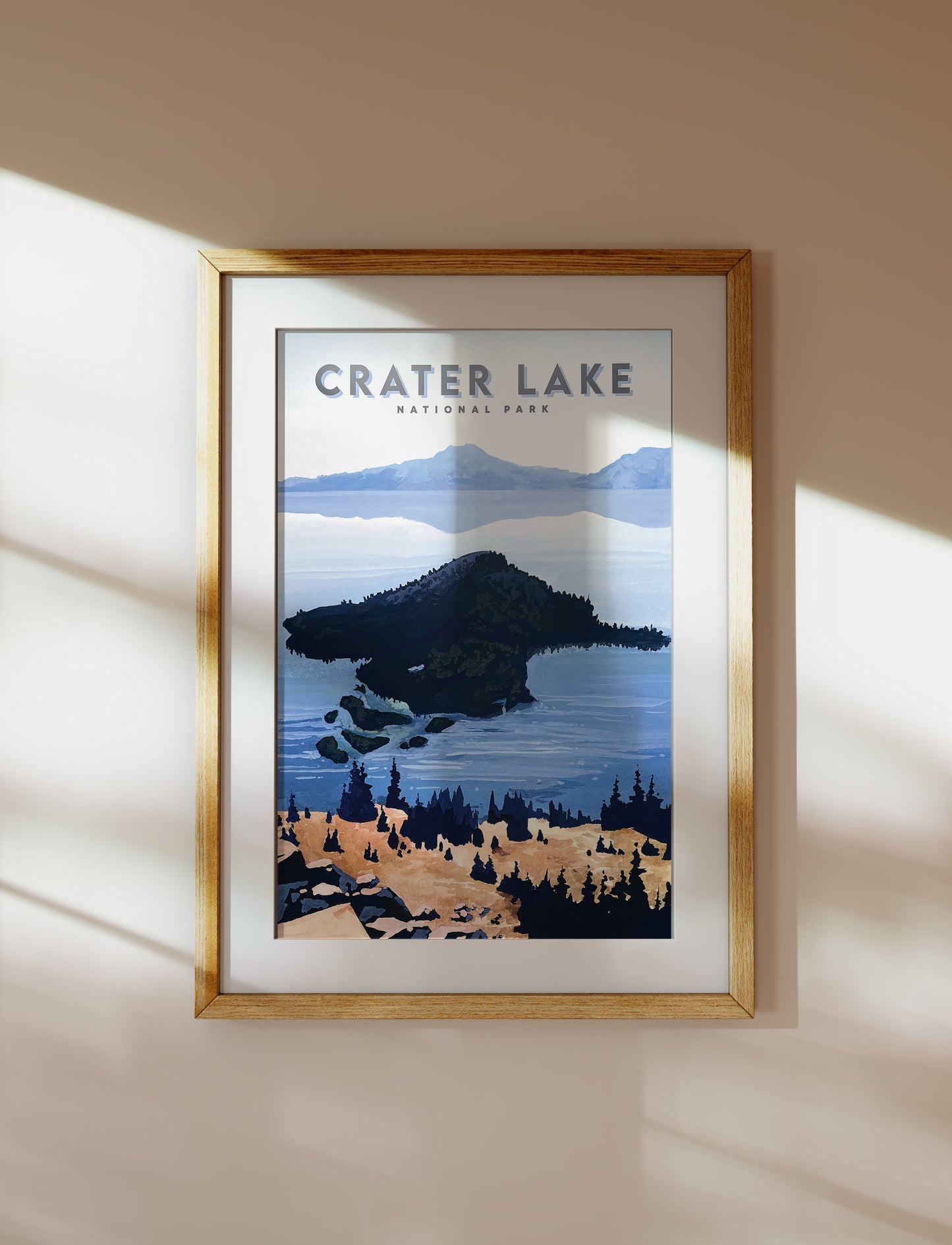 'Crater Lake' National Park Travel Poster