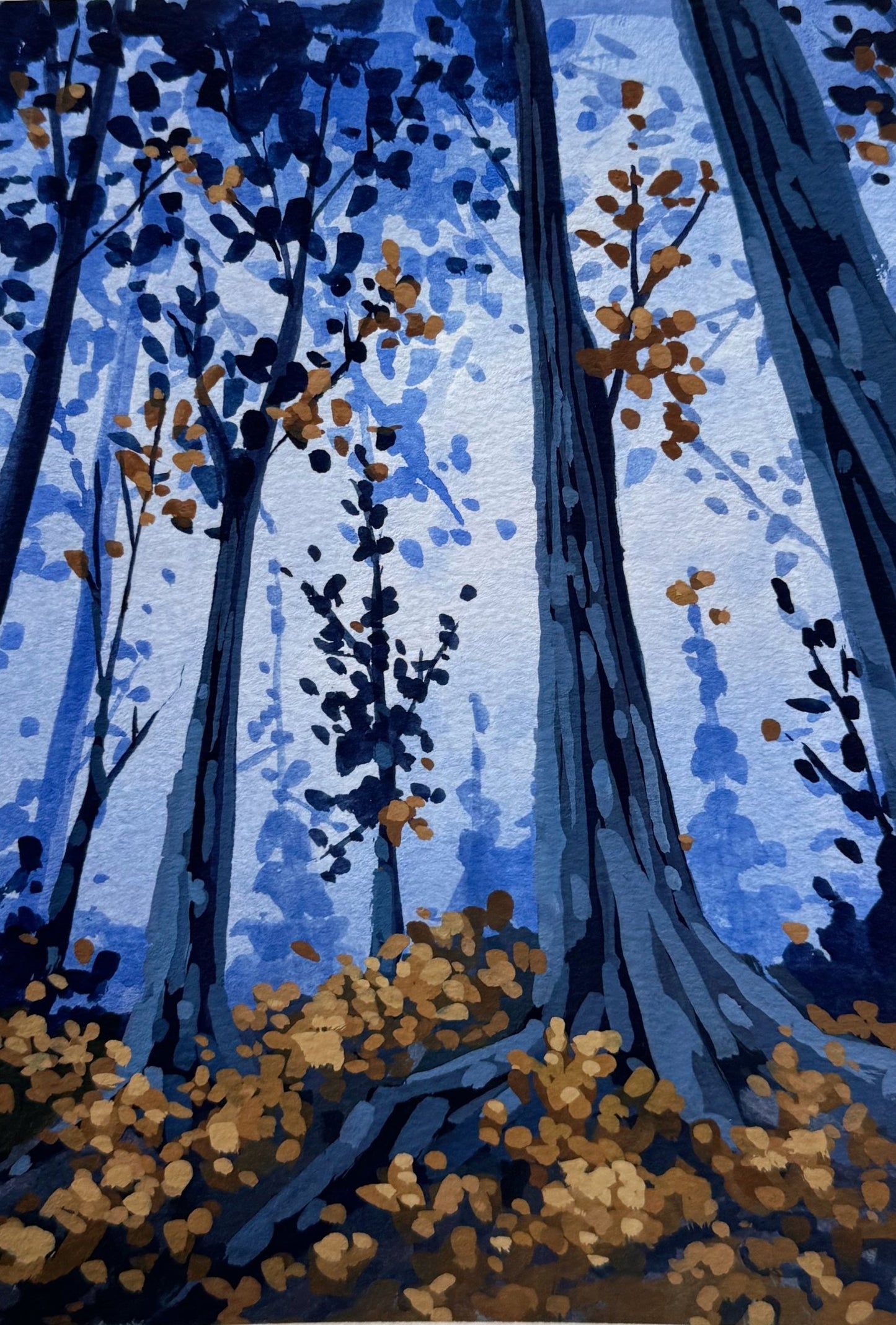 'Dark Woods' Original Gouache Painting