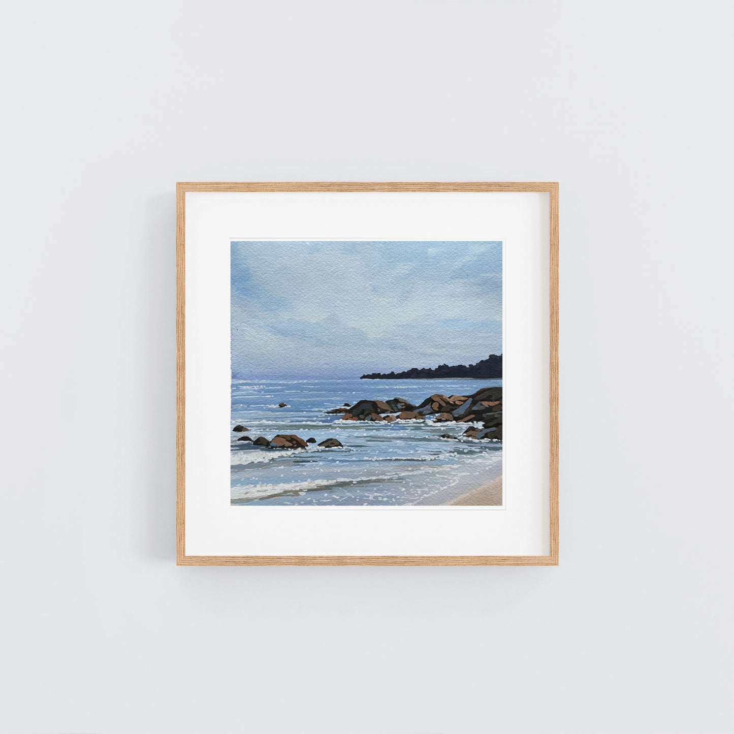 'Delicate Shoreline' Original Gouache Painting