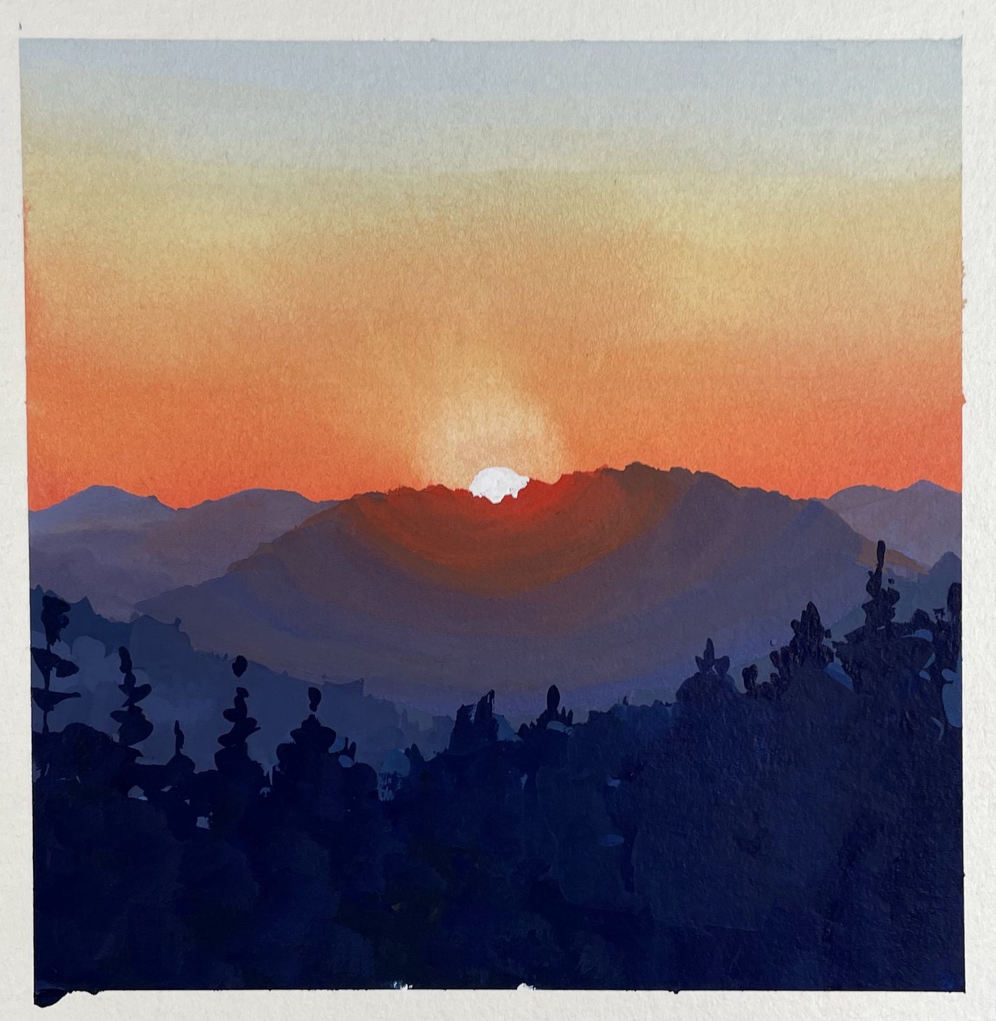 'Final Blaze' Original Gouache Painting