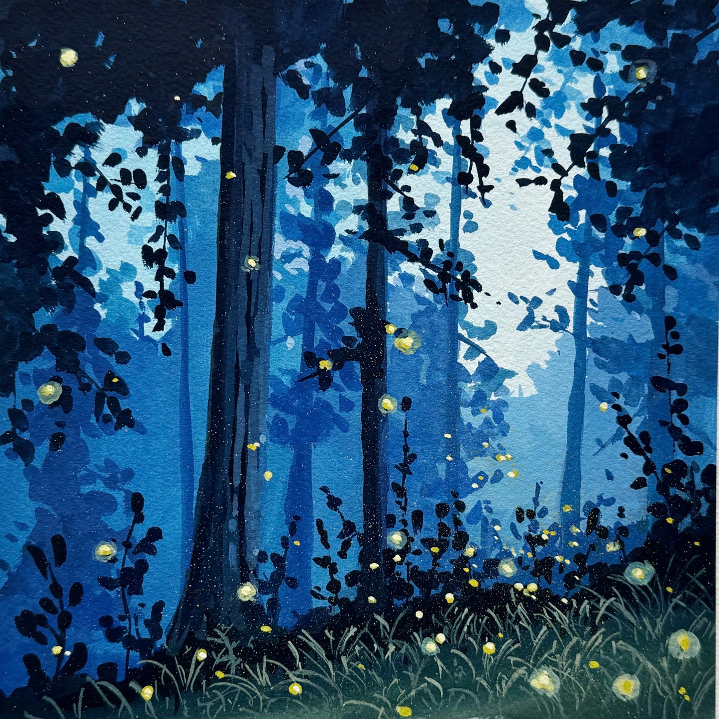 'Forest Whimsy ii' Original Gouache Painting
