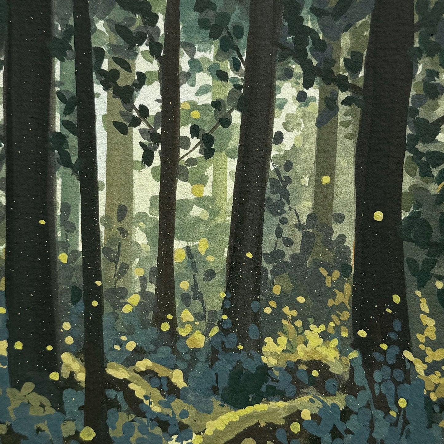 'Forest Whimsy i' Original Gouache Painting