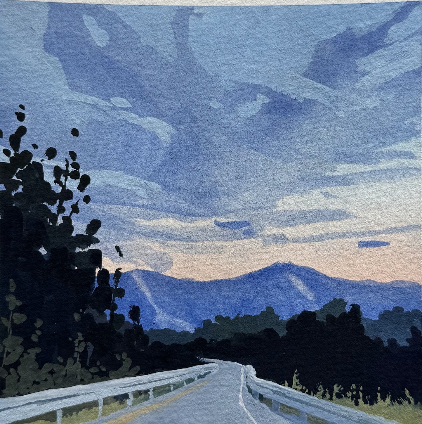 'Franconia Drive' Original Gouache Painting