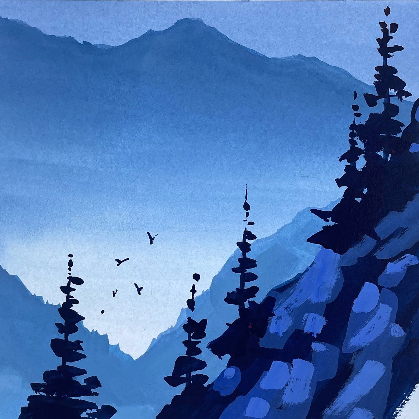 'In Flight' Original Gouache Painting