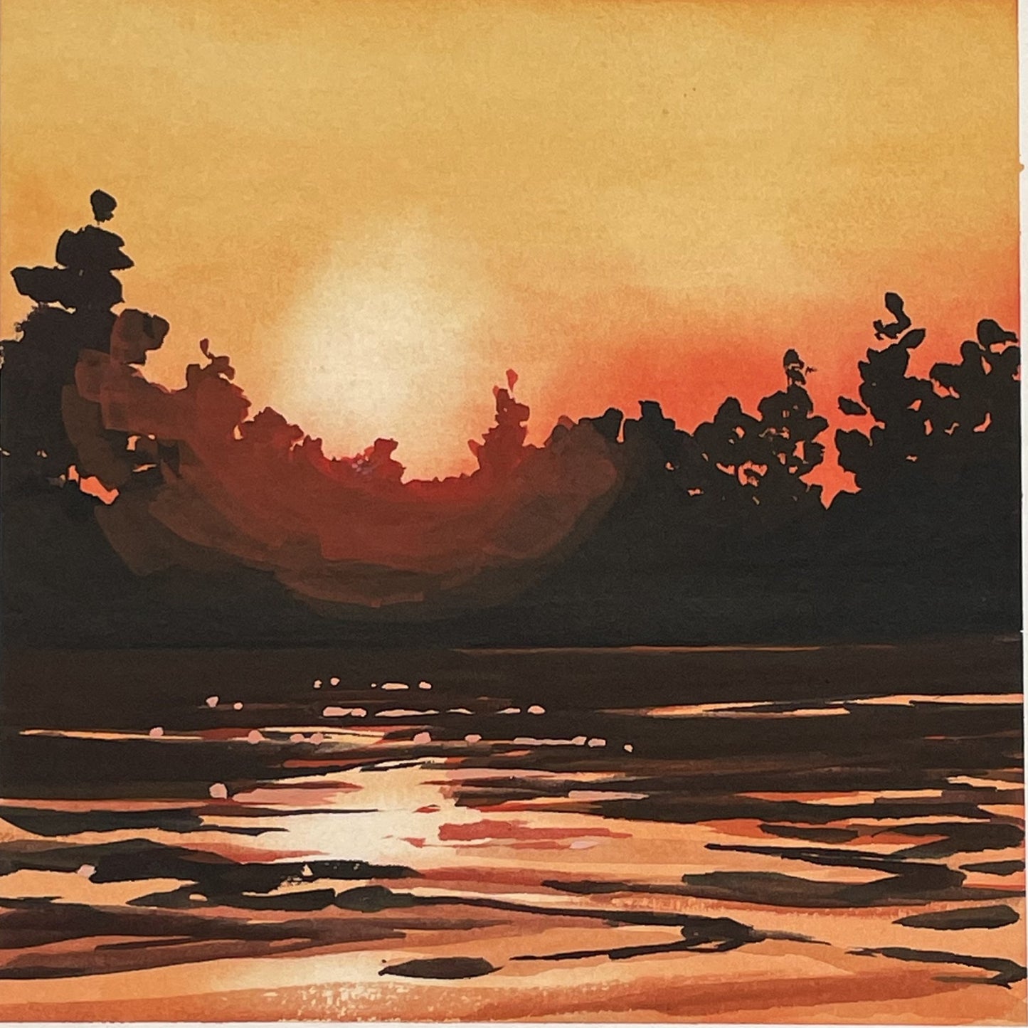 'July' Original Gouache Painting