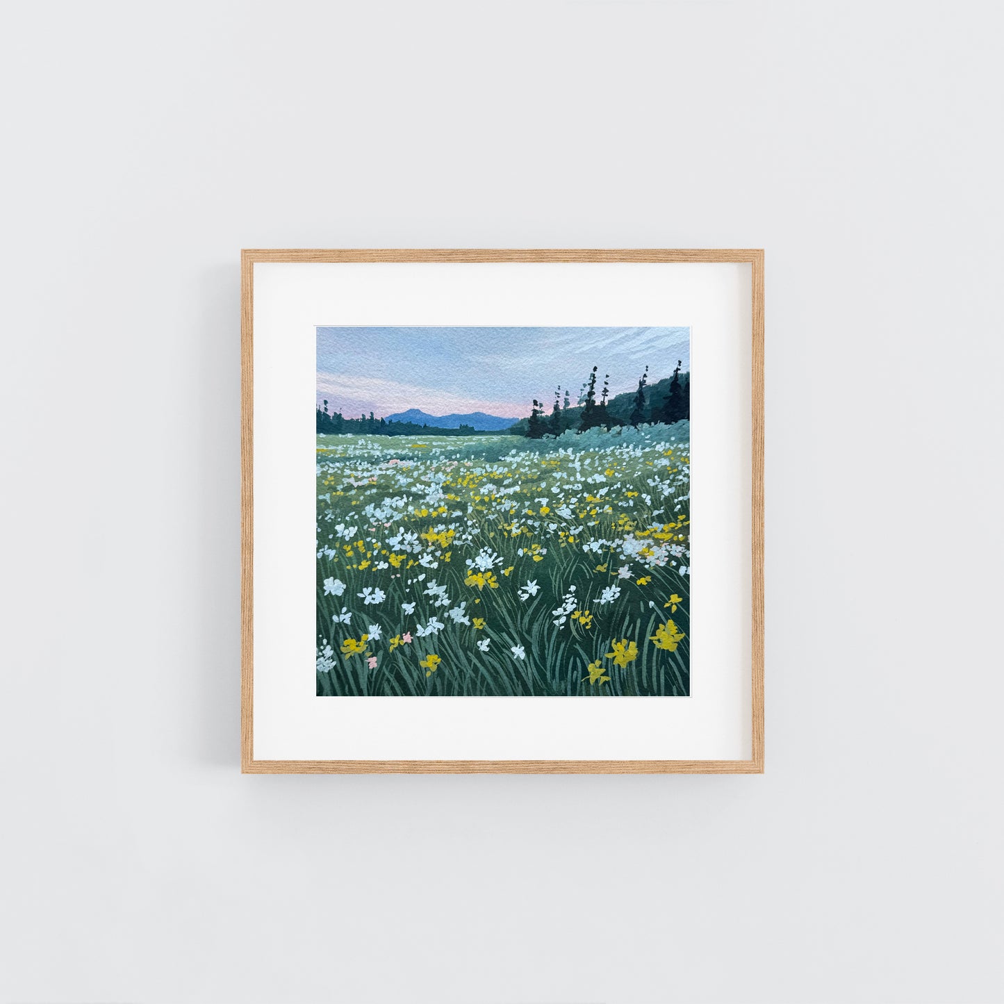 'Meadow at Dusk' Original Gouache Painting