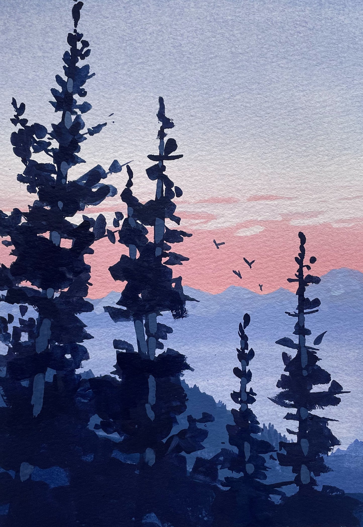 'New Dawn' Original Gouache Painting