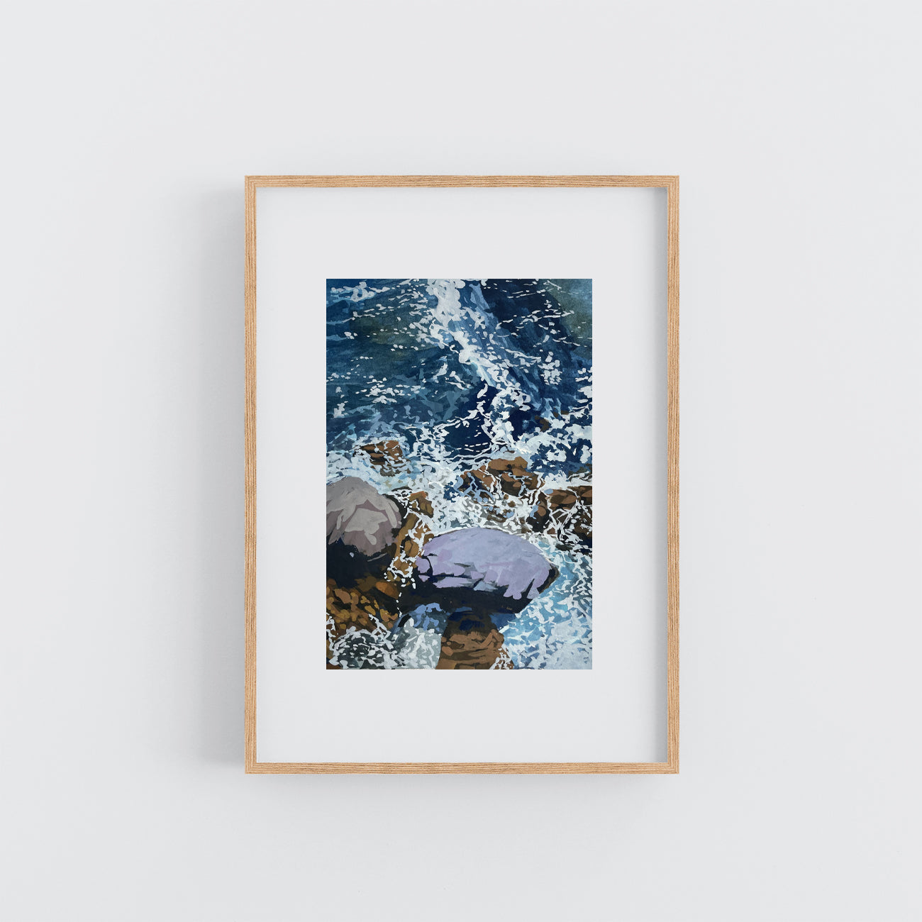 'Ocean Blues' Original Gouache Painting