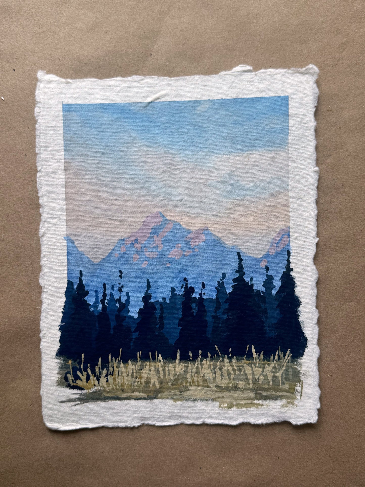 'Mountain View' Original Gouache Painting
