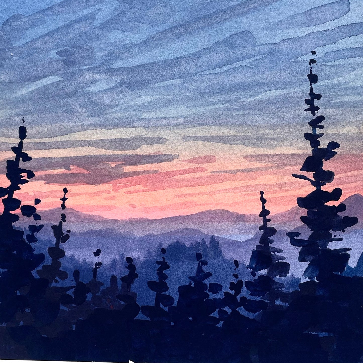 'Peachy' Original Gouache Painting
