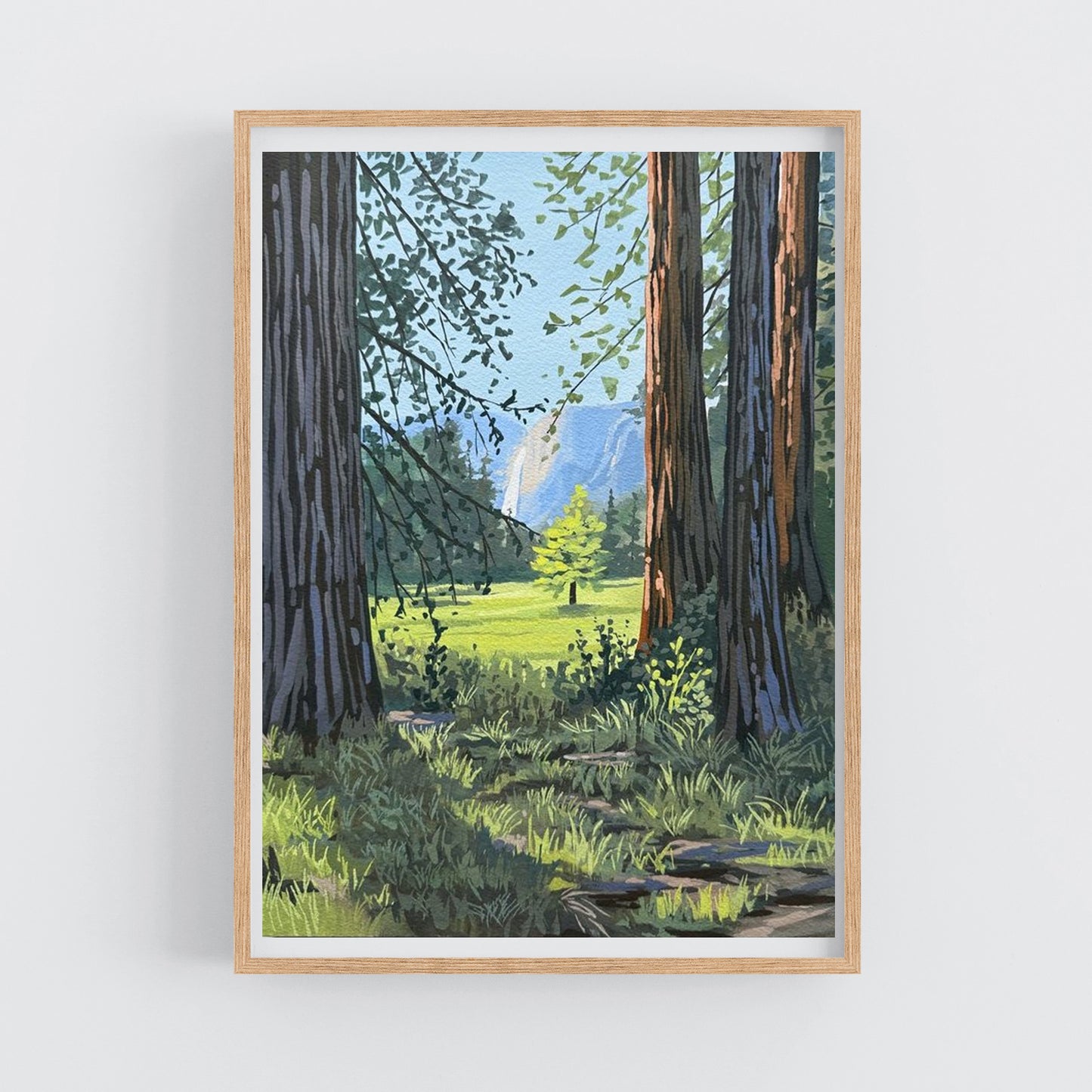 'Peek Into Yosemite' Original Gouache Painting
