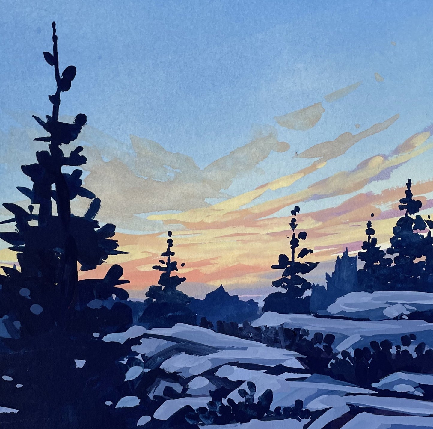 'Plateau' Original Gouache Painting