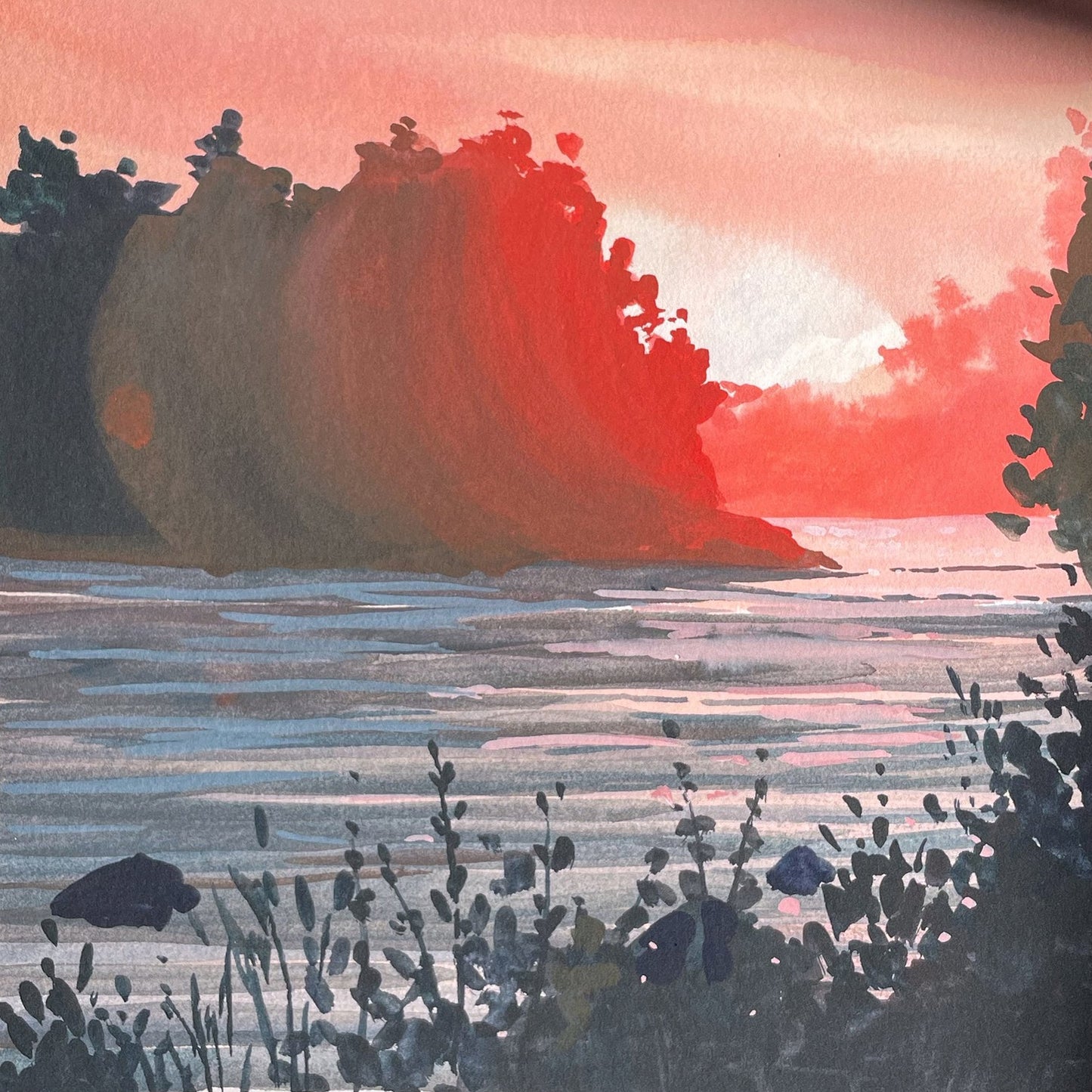 'Radiant Glow' Original Gouache Painting