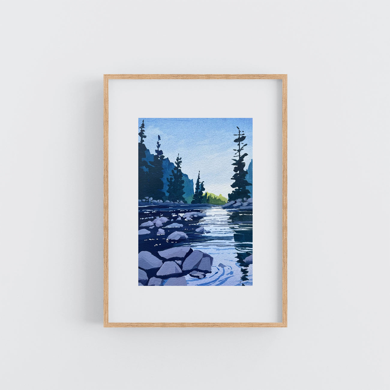 'River Blues' Original Gouache Painting