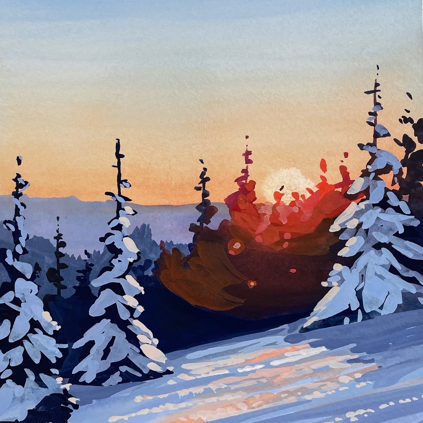 'Shimmering' Original Gouache Painting