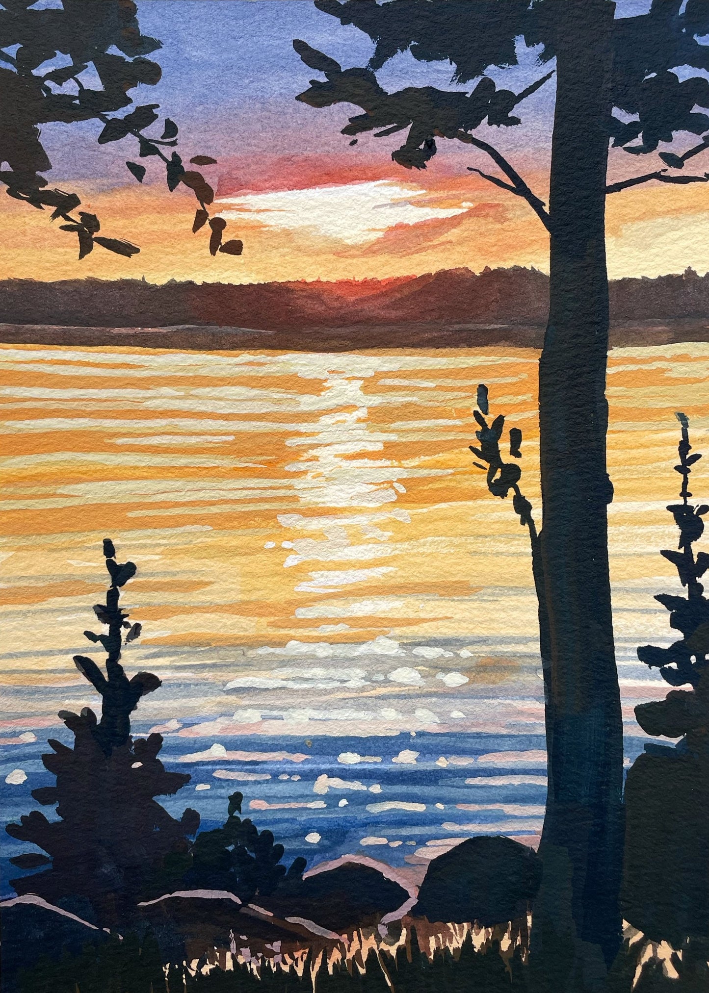 'Sparklers' Original Gouache Painting