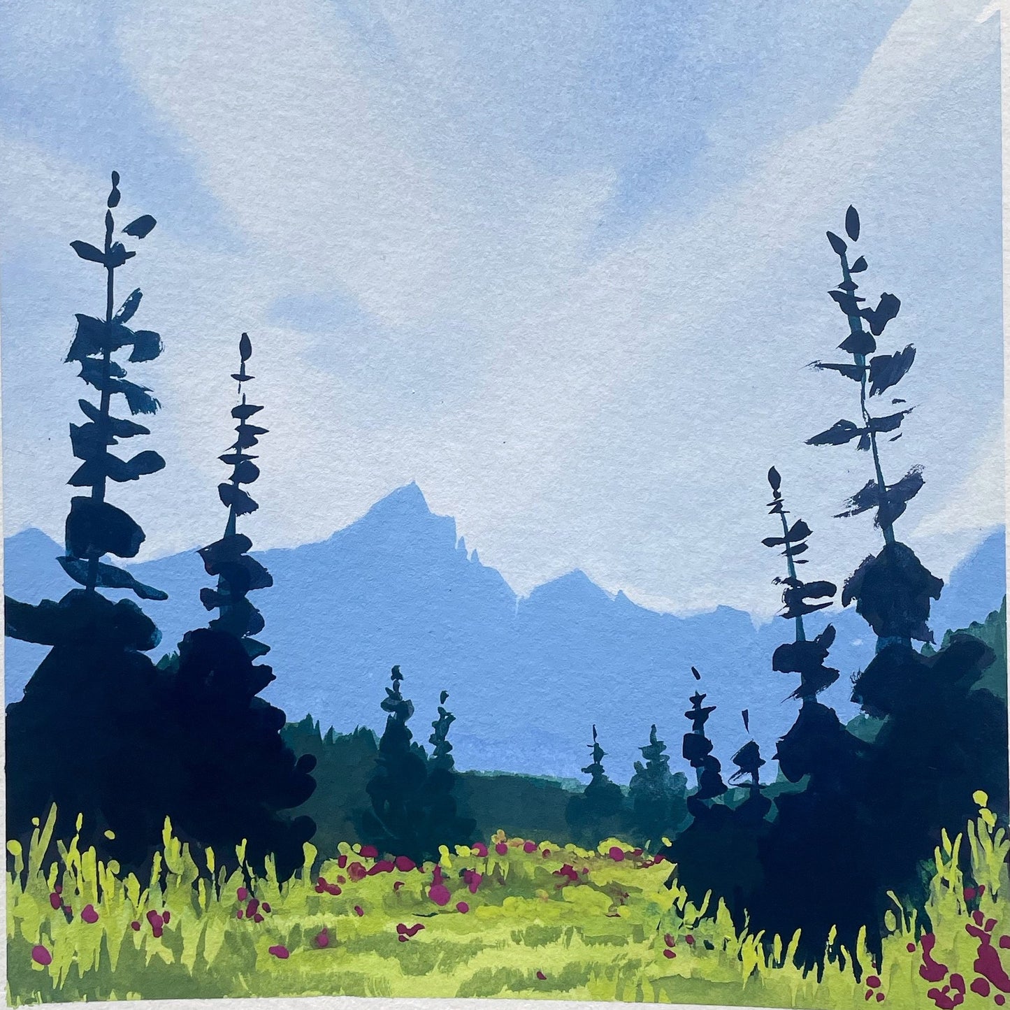 'Spring Air' Original Gouache Painting