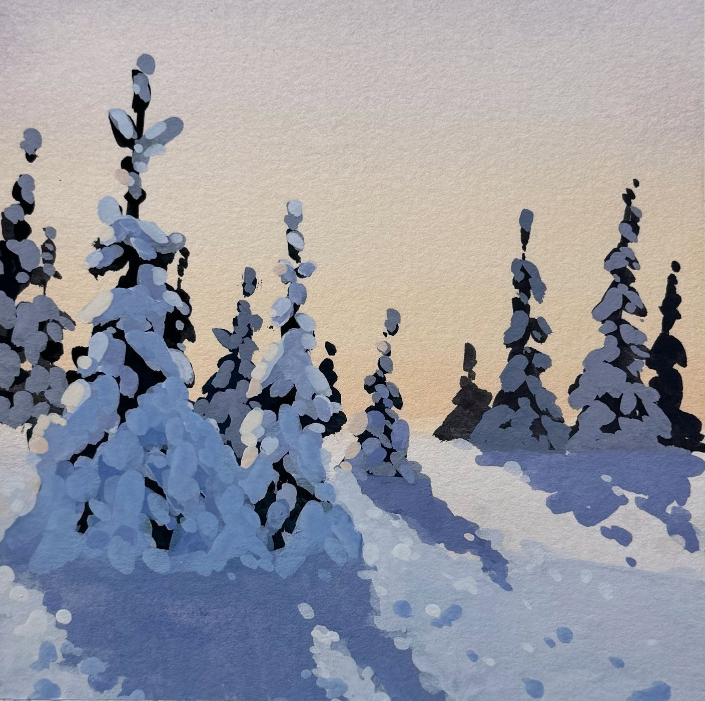 'Still and Quiet' Original Gouache Painting