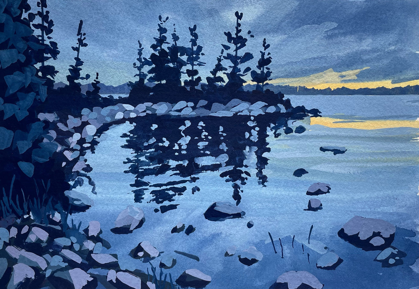 'Storm Watch' Original Gouache Painting