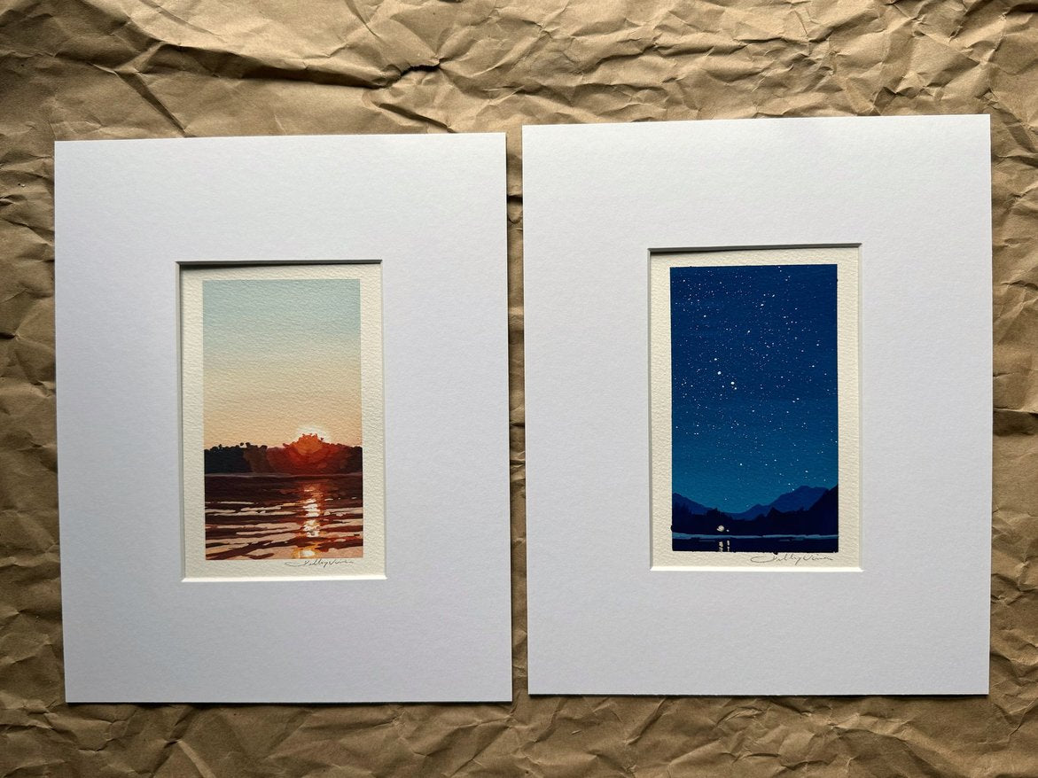 'Summer Days & Summer Nights' Original Gouache Paintings