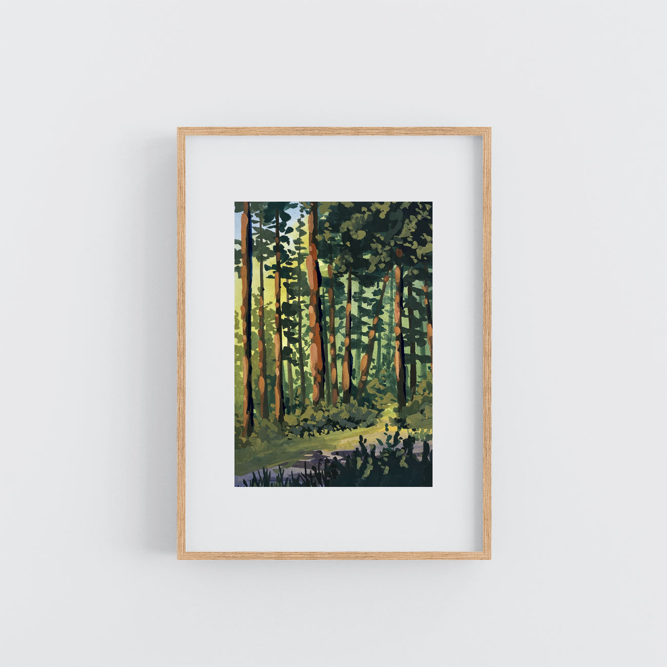 'Tree Lined Path' Original Gouache Painting