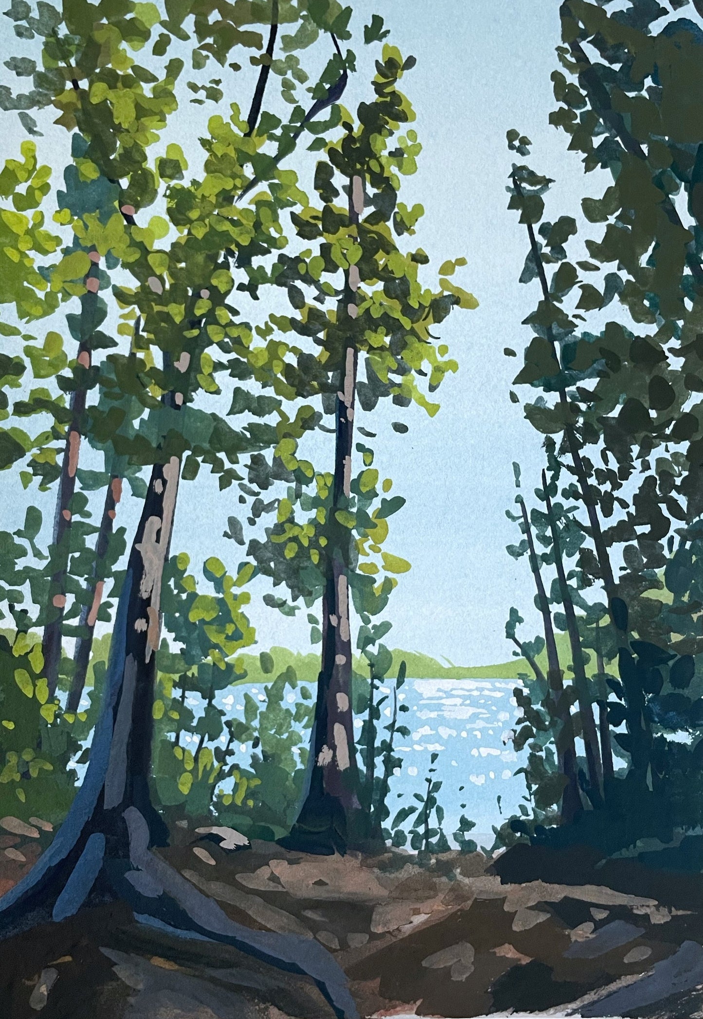 'Wild Greens' Original Gouache Painting
