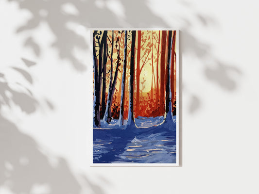 'Winter Woodland Glow' Print