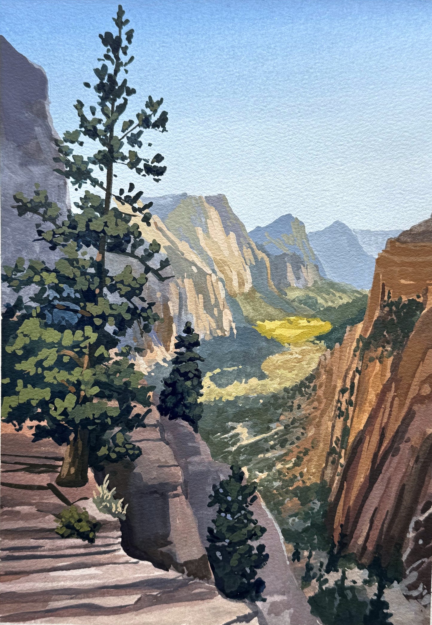 'Zion' National Park Original Gouache Painting