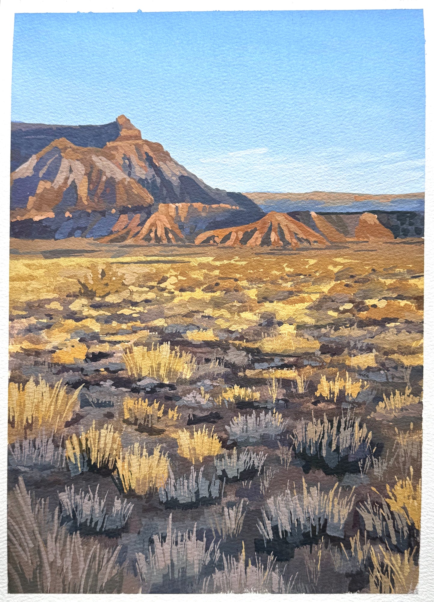 'Badlands' National Park Original Gouache Painting