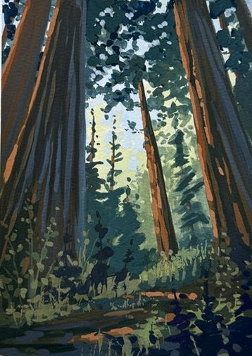'Beneath the Trees' Original Gouache Painting