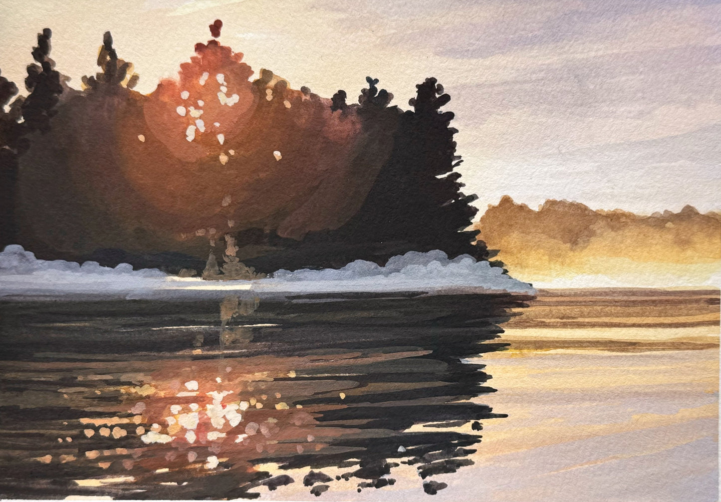 'Chasing Light' Original Gouache Painting
