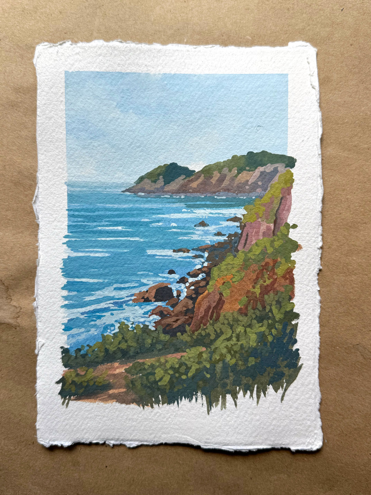 'Coastline' Original Gouache Painting