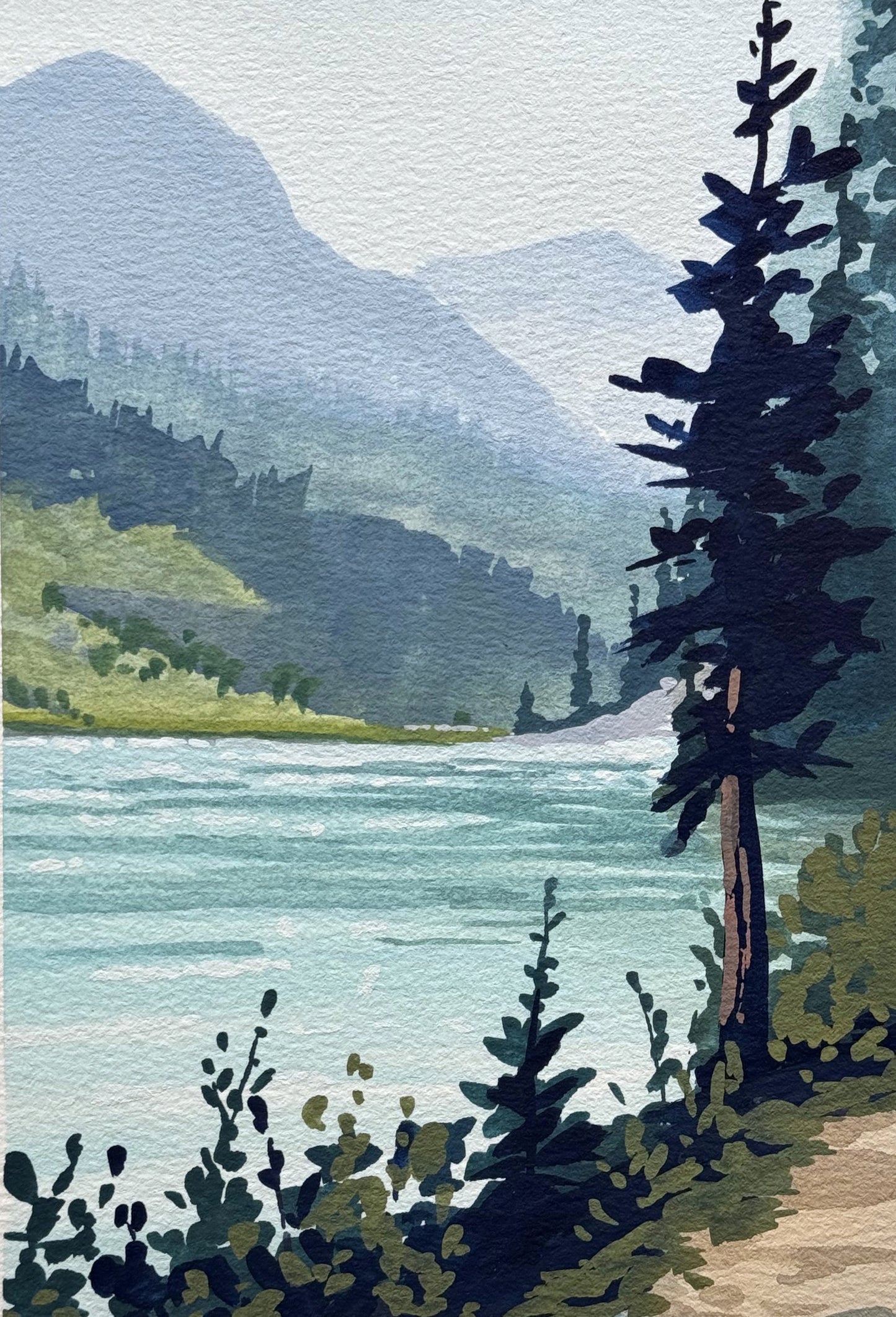 'Day Well Spent' Original Gouache Painting