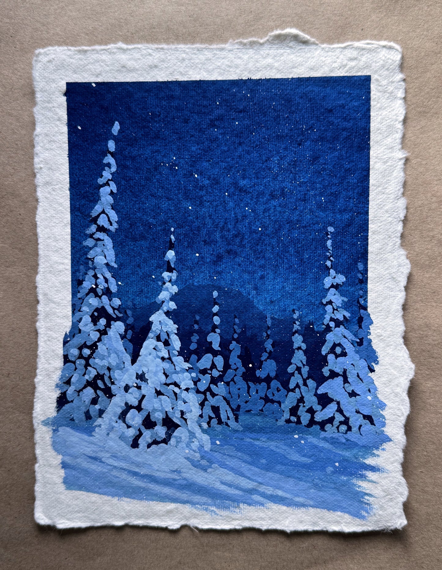 'Joys of Winter xiv' Original Gouache Painting