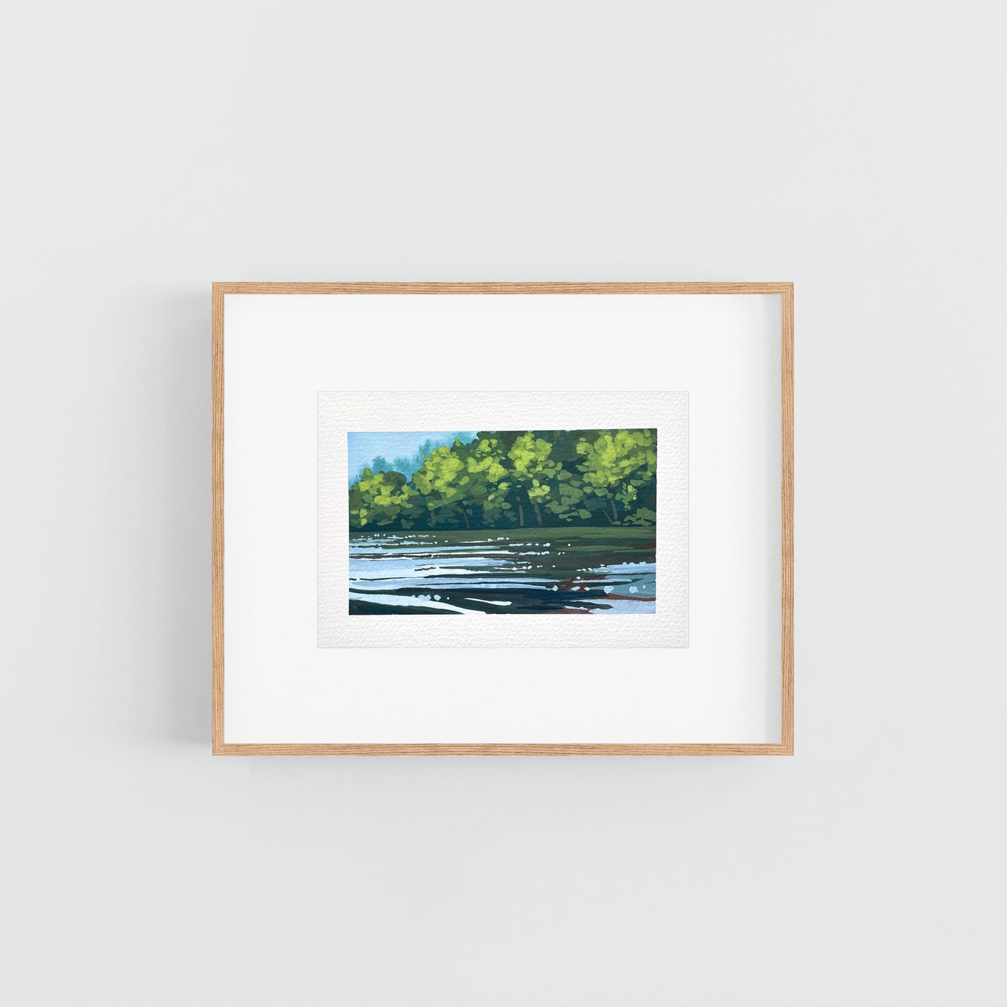 'Lake Study' Original Gouache Painting