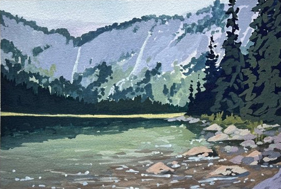 'Reflective Moment' Original Gouache Painting