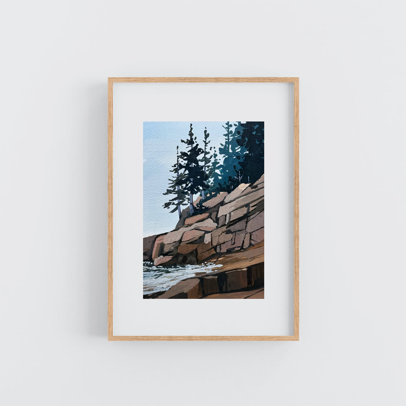 'Rocky Lookout' Original Gouache Painting