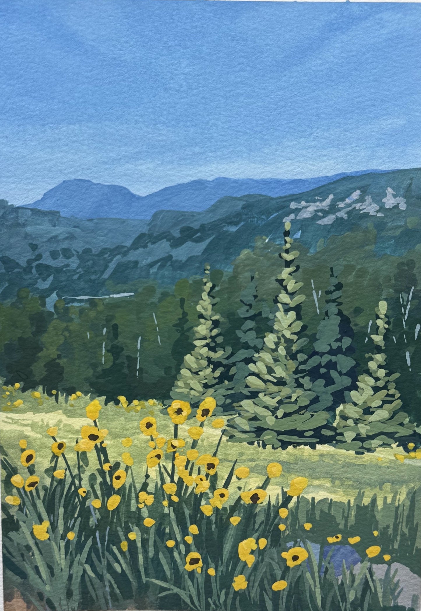 'Scenic Drive' Original Gouache Painting