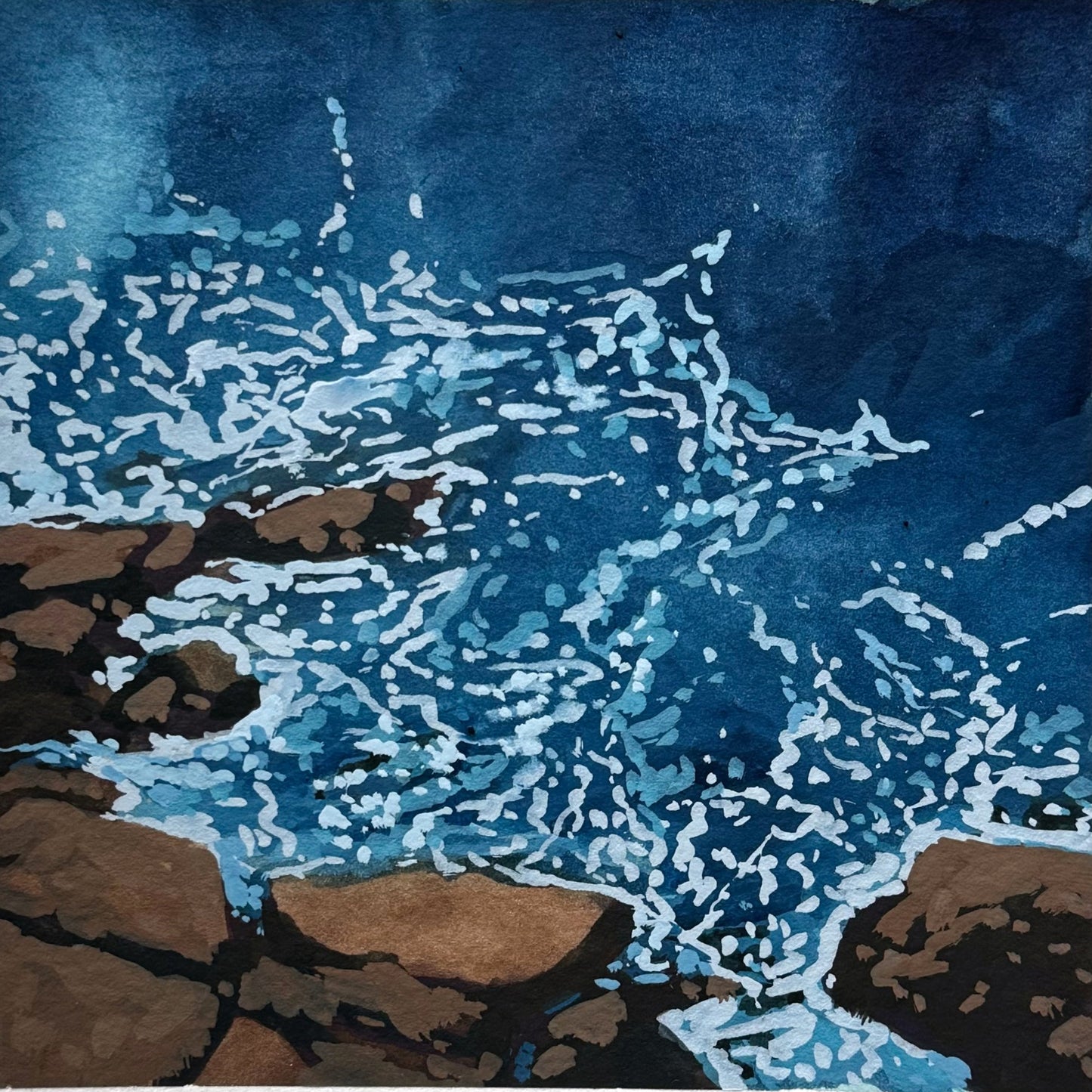 'Sea View' Original Gouache Painting