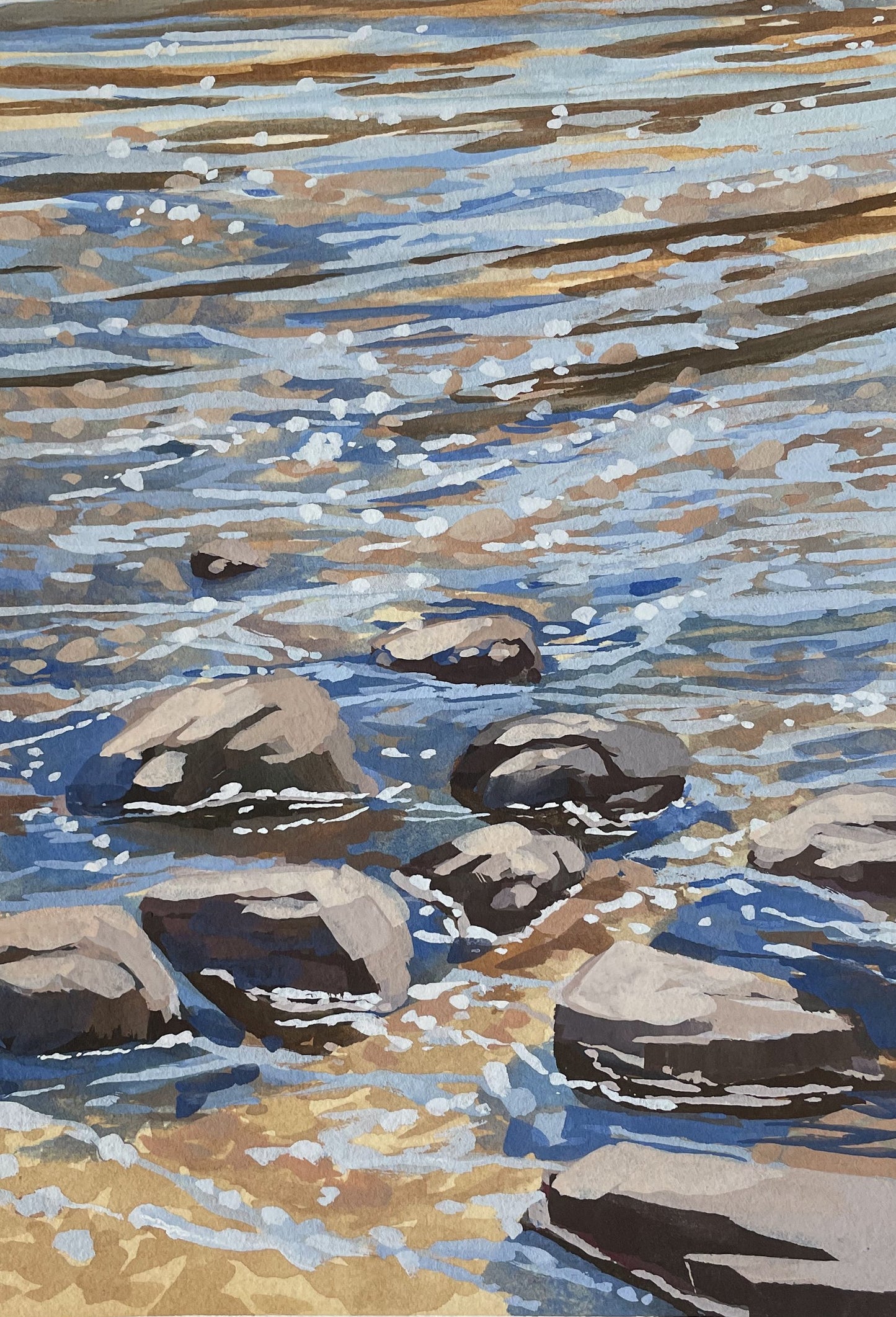 'Shallow End' Original Gouache Painting